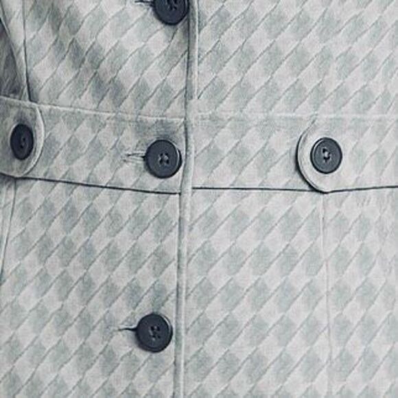 Jones Wear Stretch Houndstooth Coat Jacket Gray White Longline Blazer Women 14 - Picture 2 of 4